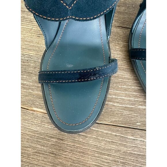Tod’s Women “Ritz” Navy Blue Suede Heel Sandals, size 8.5 - Picture 7 of 9
